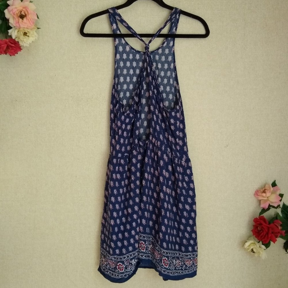 3/$30 Forever 21 Blue Halter Neck Dress Size L - Picture 3 of 5